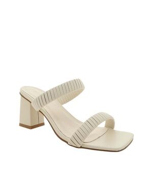 BILLINI Ula Mule Bone Ivory Heels Sandals Size 7